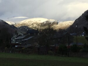 Glenridding in the snow looking back from Ullswater Glenridding in the snow looking back from Ullswater