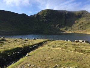 Red tarn in front of Striding Edge and Helvellyn Red tarn in front of Striding Edge and Helvellyn